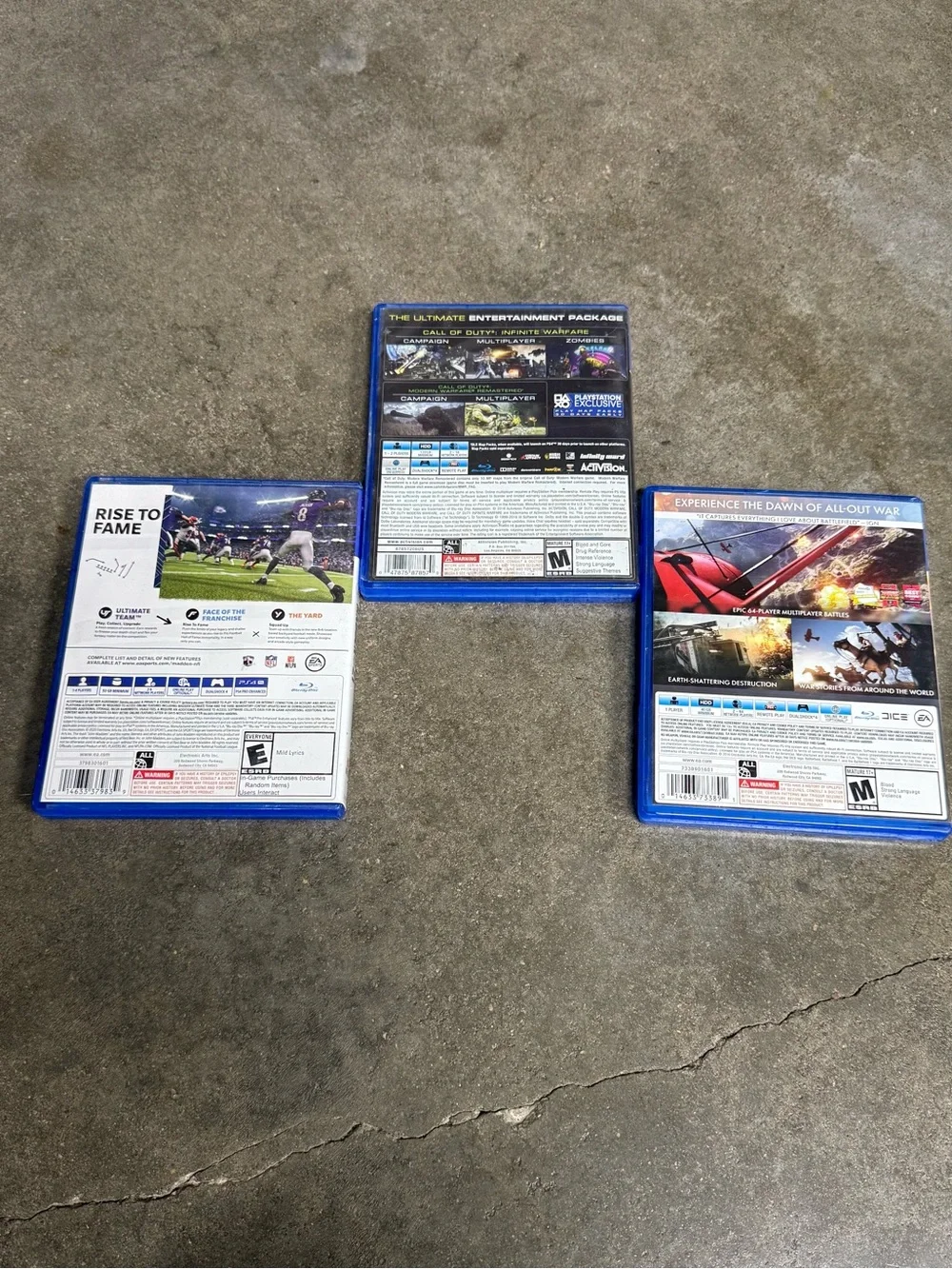 PS4 Game Lot Madden 21 Battlefield 1 COD Infinite Warfare